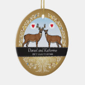 Speciaal 50th Wedding Jubileum, Buck & Doe Keramisch Ornament (Rechts)