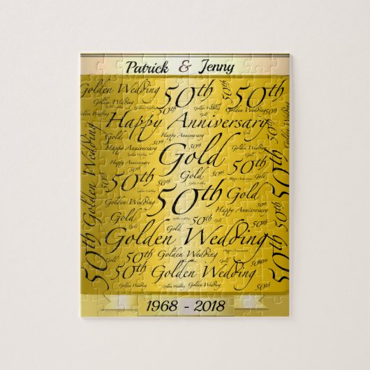 Speciaal 50th Wedding-Jubileum Legpuzzel (Verticaal)