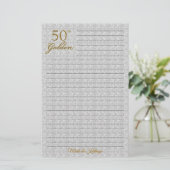 Speciaal 50th Wedding Jubileum Stationery Briefpapier (Staand voorkant)