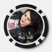 Speciaal 55e Verjaardagsfeestfoto Monogram Pokerchips (Achterkant)