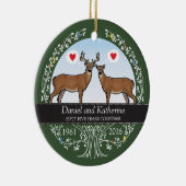 Speciaal 55th Wedding Jubileum, Buck & Doe Keramisch Ornament (Rechts)