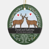 Speciaal 55th Wedding Jubileum, Buck & Doe Keramisch Ornament (Links)