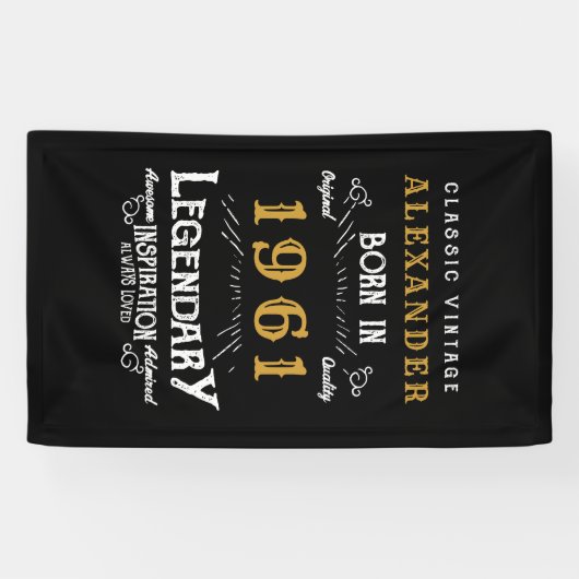 Speciaal 60e verjaardag, 1961  zwart spandoek (Horizontaal)