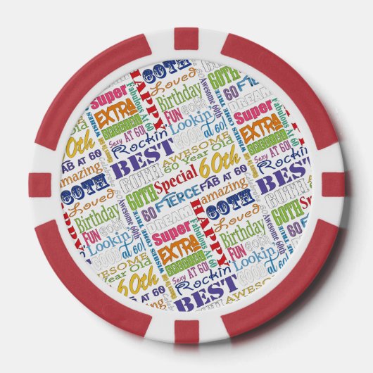 Speciaal 60e verjaardag van het gepersonaliseerd m poker chips (Voorkant)