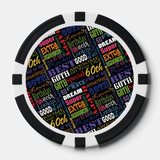 Speciaal 60e verjaardag van het gepersonaliseerd m poker chips (Voorkant)