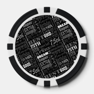 Speciaal 75e Verjaardagsfeestfoto Monogram Pokerchips