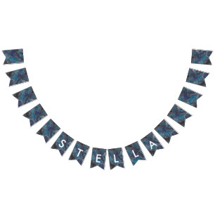 Speciaal aangepast blauw bij ruimtepartij vlaggetjes