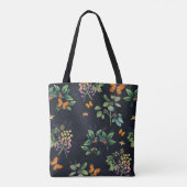 , speciaal aangepast Dark Floral Butterfly-patroon Draagtas (Achterkant)