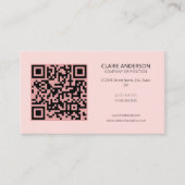 Speciaal aangepaste QR-code Modern roze Logo Visitekaartje (Voorkant)