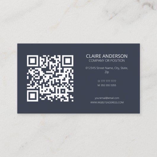 Speciaal aangepaste QR-code Moderne Logo Visitekaartje (Voorkant)