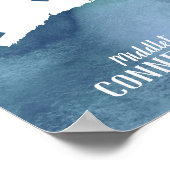 Speciaal aangepaste Waterverf voor Connecticut Map Poster (Hoek)