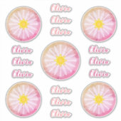 Speciaal Abstract goudroze bloemenvinyl Sticker (Voorkant)