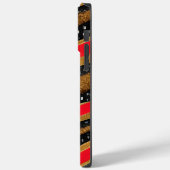 Speciaal Abstract minimalistisch rood en goud Case-Mate iPhone Case (Achterkant / Links)