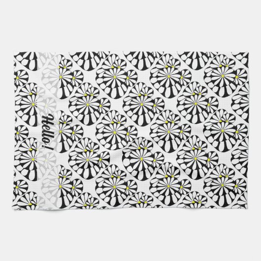 Speciaal Abstract zwart-wit ontwerp | Theedoek (Horizontaal)