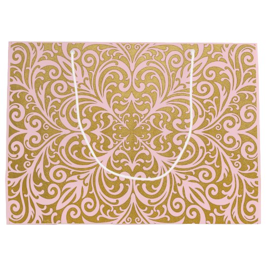 Speciaal afbeelding en glam - Roze en goud Groot Cadeauzakje (Achterkant)