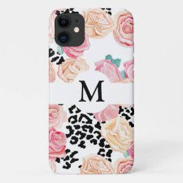 Speciaal afdrukken in Floral Black en White iPhone 11 Hoesje