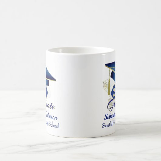 Speciaal Afstuderen blauw en goud 20XX Koffiemok (Center)