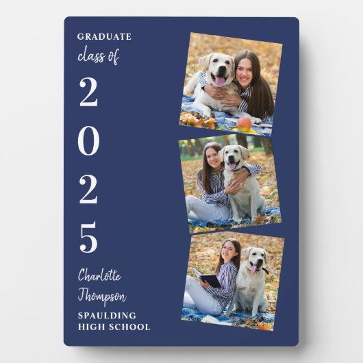 Speciaal Afstuderen Keepomwille Navy Blue 3 Foto Fotoplaat (voorkant)