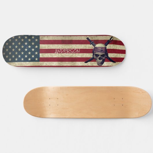 Speciaal Amerikaans Piraat met zwaarden Skateboard (Horizontaal)