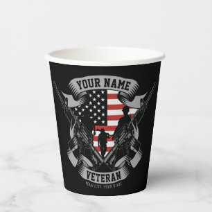 Speciaal Amerikaans Veteraan Proud Vet Vlag Vereni Papieren Bekers