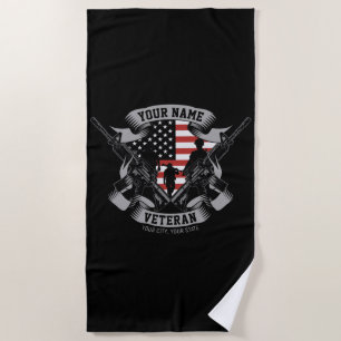 Speciaal Amerikaans Veteraan Proud Vet Vlag Vereni Strandlaken