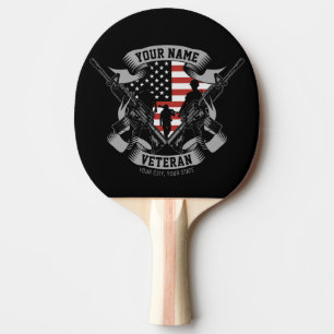 Speciaal Amerikaans Veteraan Proud Vet Vlag Vereni Tafeltennisbatje