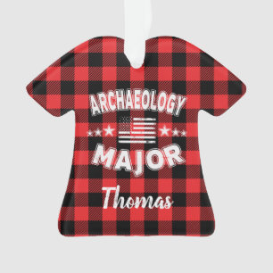 Speciaal Archeology Student US Flag Pset Ornament