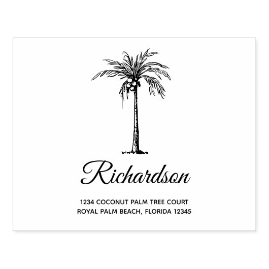 Speciaal artistiek palmboomvormig modern script 	rubberstempel (Afrduk)