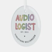 Speciaal audioloog Audiology Afstuderen Gift Glas Ornament (Voorkant links)