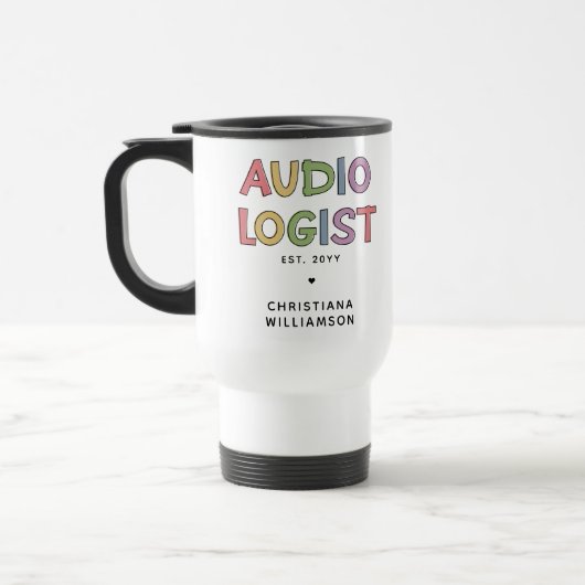 Speciaal audioloog Audiology Afstuderen Gift Reisbeker (Links)
