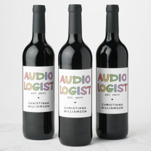 Speciaal audioloog Audiology Afstuderen Gift Wijn Etiket