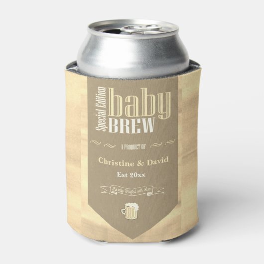 Speciaal Baby Brew Bier Label Funny Shower Blikjeskoeler (Blikje Voorkant)
