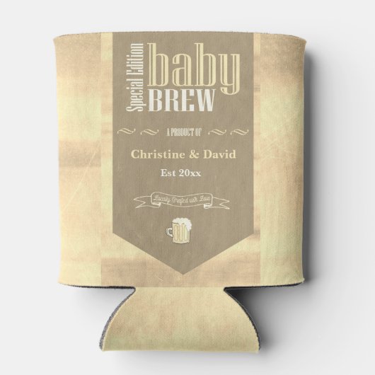 Speciaal Baby Brew Bier Label Funny Shower Blikjeskoeler (Achterkant)