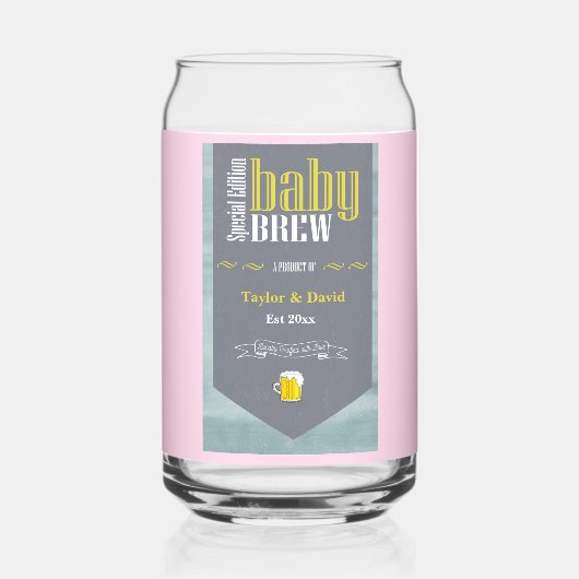 Speciaal Baby Brew Bier Label Funny Shower Blikvorm Glas (Achterkant)