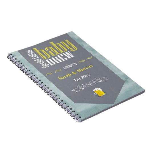 Speciaal Baby Brew Bier Label Funny Shower Notitieboek (Rechterzijde)