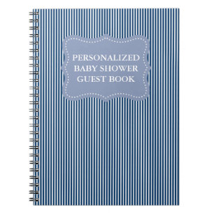 Speciaal baby shower-guestbook   Blauw notitieboek