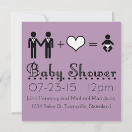 Speciaal Baby shower Modern Pictogram Papa en pa Kaart