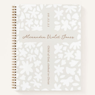 Speciaal baptisme Gift Floral Cross-Notitieboek Notitieboek