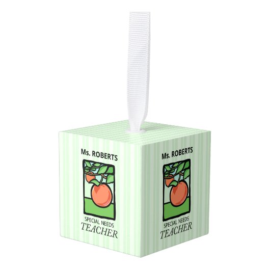 Speciaal behoeftendocent Dank u, Apple Kubus Ornament (Voorkant hoekig)