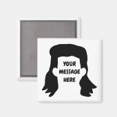 Speciaal bericht Funny Mullet Illustratie Magneet (Voorkant / Achterkant)