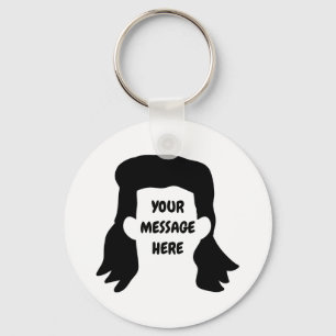 Speciaal bericht Funny Mullet Illustratie Sleutelhanger