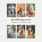 Speciaal beste opa ooit 6 Foto Fleece Deken (Voorkant)