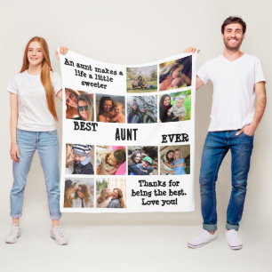 Speciaal beste tante ooit 12 Foto Collage Fleece Deken