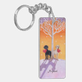 Speciaal bewerken van winterlabradors sleutelhanger (Voorkant Links)