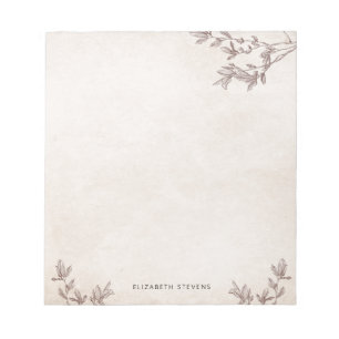 Speciaal bijtend oud papier bruine boom notitieblok