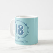 Speciaal blauw 18e verjaardag - Coffee-Mok voor ca Koffiemok (Voorkant links)