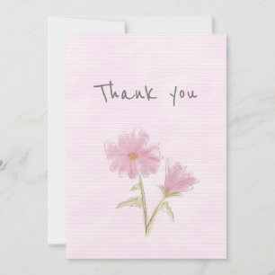 Speciaal blauw en roze Floral - Hartelijk dank voo Kaart
