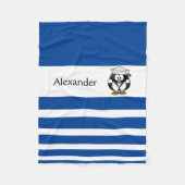 Speciaal blauw en wit gestreept Penguin Sailor Fleece Deken (Voorkant)