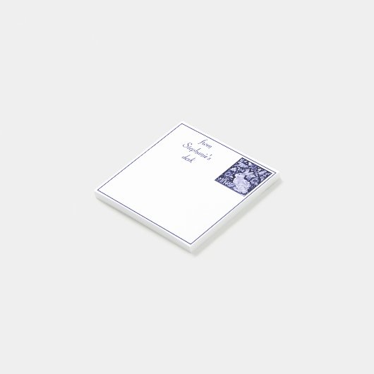 Speciaal blauw en witbunny Rabbit Tegel Delft Post-it® Notes (Schuin)