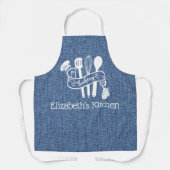 Speciaal blauw Faux Denim-bakgereedschap Schort (Voorkant)